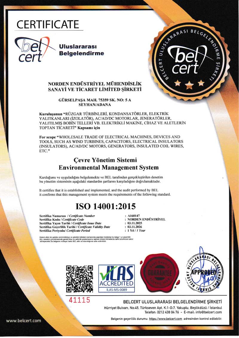 vana ISO 14001:2015 Belgesi